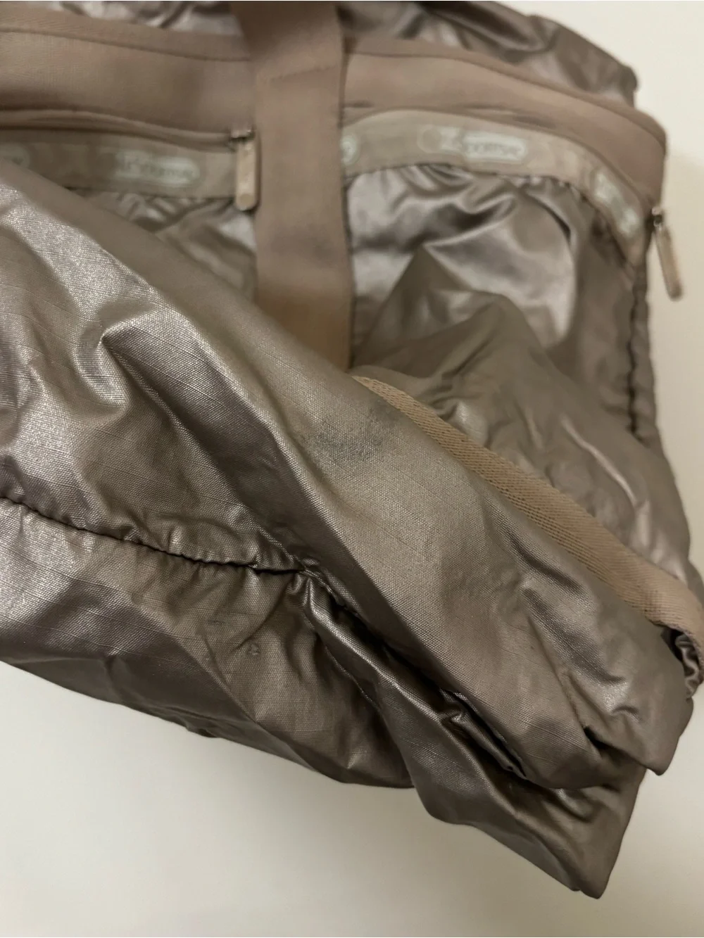 Lesportsac Pearl Lightning Shimmer Tote in Pearl